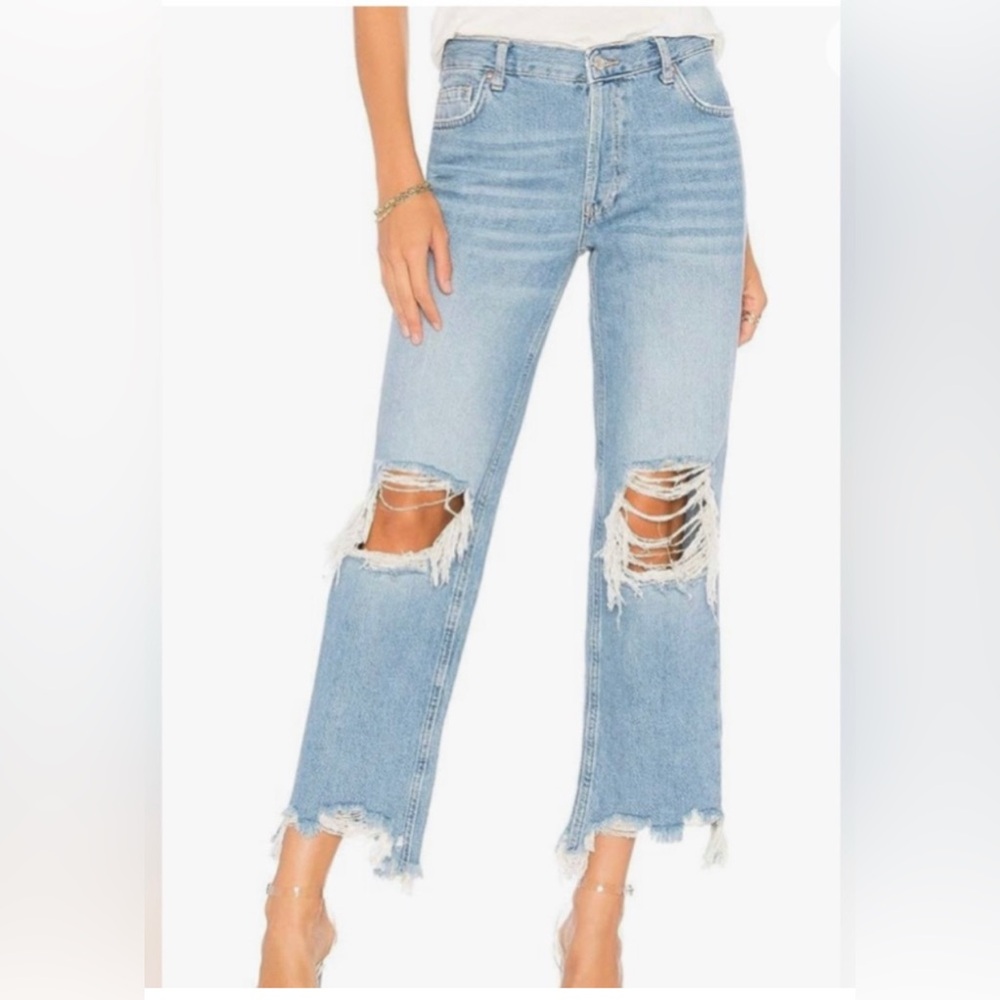 Free People Maggie Mid-rise Straight Jeans. Size 27 💙